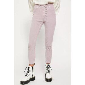 Free People We The Free Sun Chaser Skinny Corduroy Button-Fly Pants Lavender 29